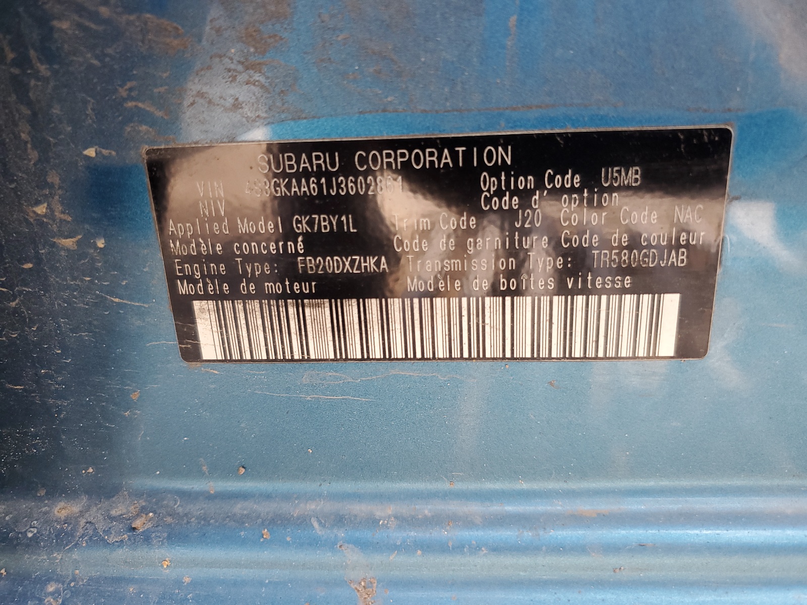 4S3GKAA61J3602861 2018 Subaru Impreza