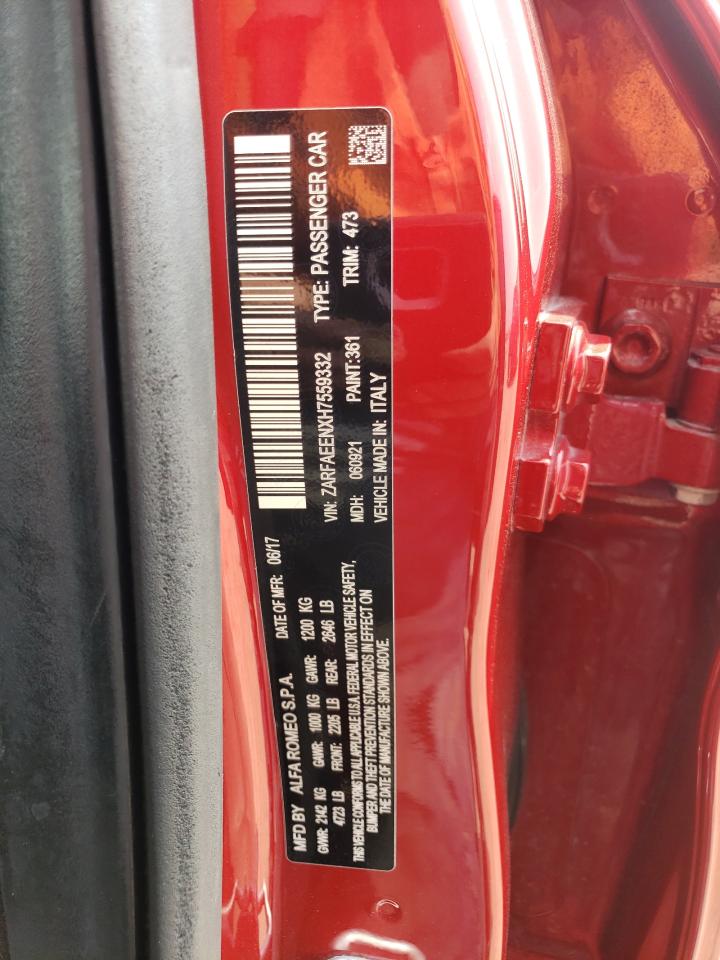 2017 Alfa Romeo Giulia Ti Q4 VIN: ZARFAEENXH7559332 Lot: 63855494