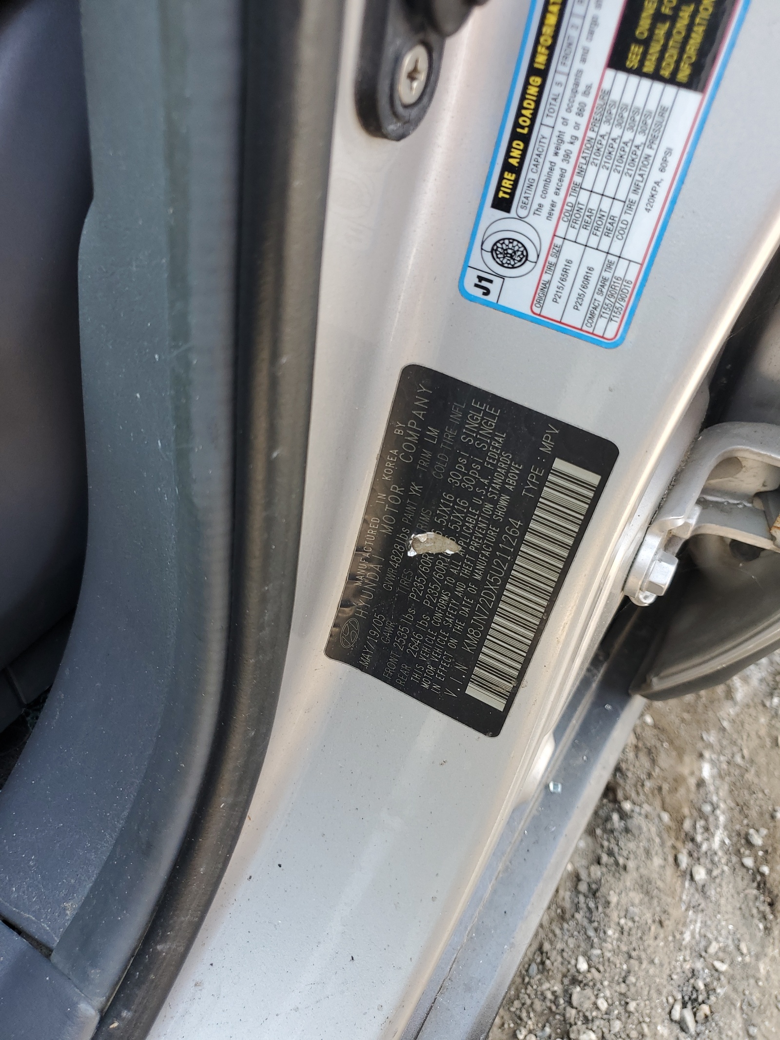 KM8JN72DX5U211264 2005 Hyundai Tucson Gls