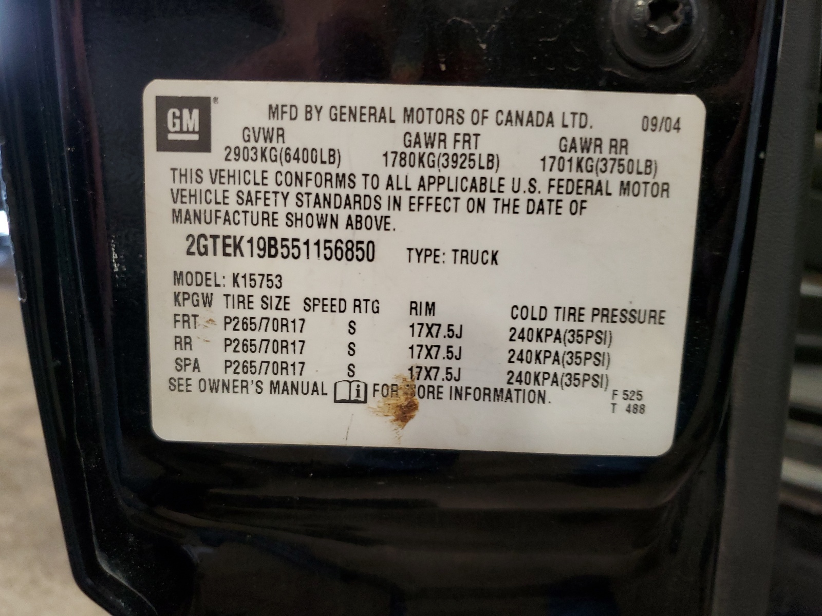 2GTEK19B551156850 2005 GMC New Sierra K1500