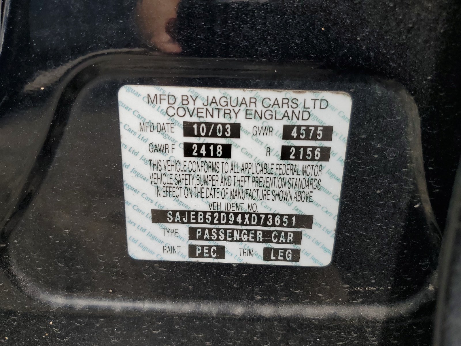 SAJEB52D94XD73651 2004 Jaguar X-Type 2.5