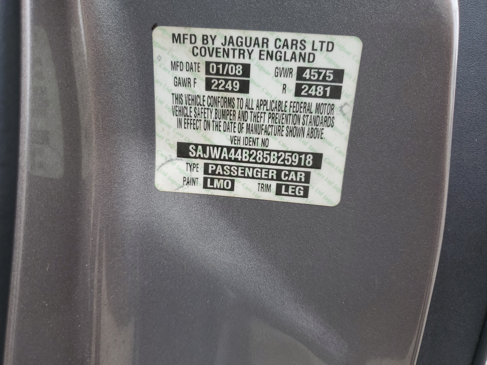 SAJWA44B285B25918 2008 Jaguar Xk