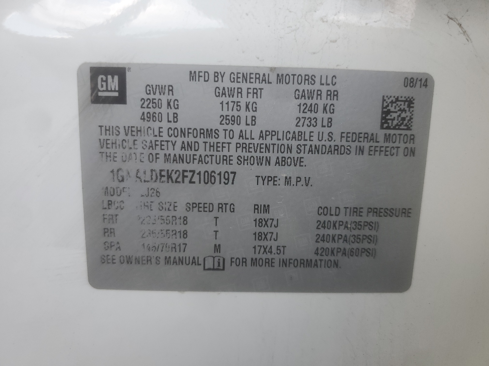 1GNALDEK2FZ106197 2015 Chevrolet Equinox Ltz