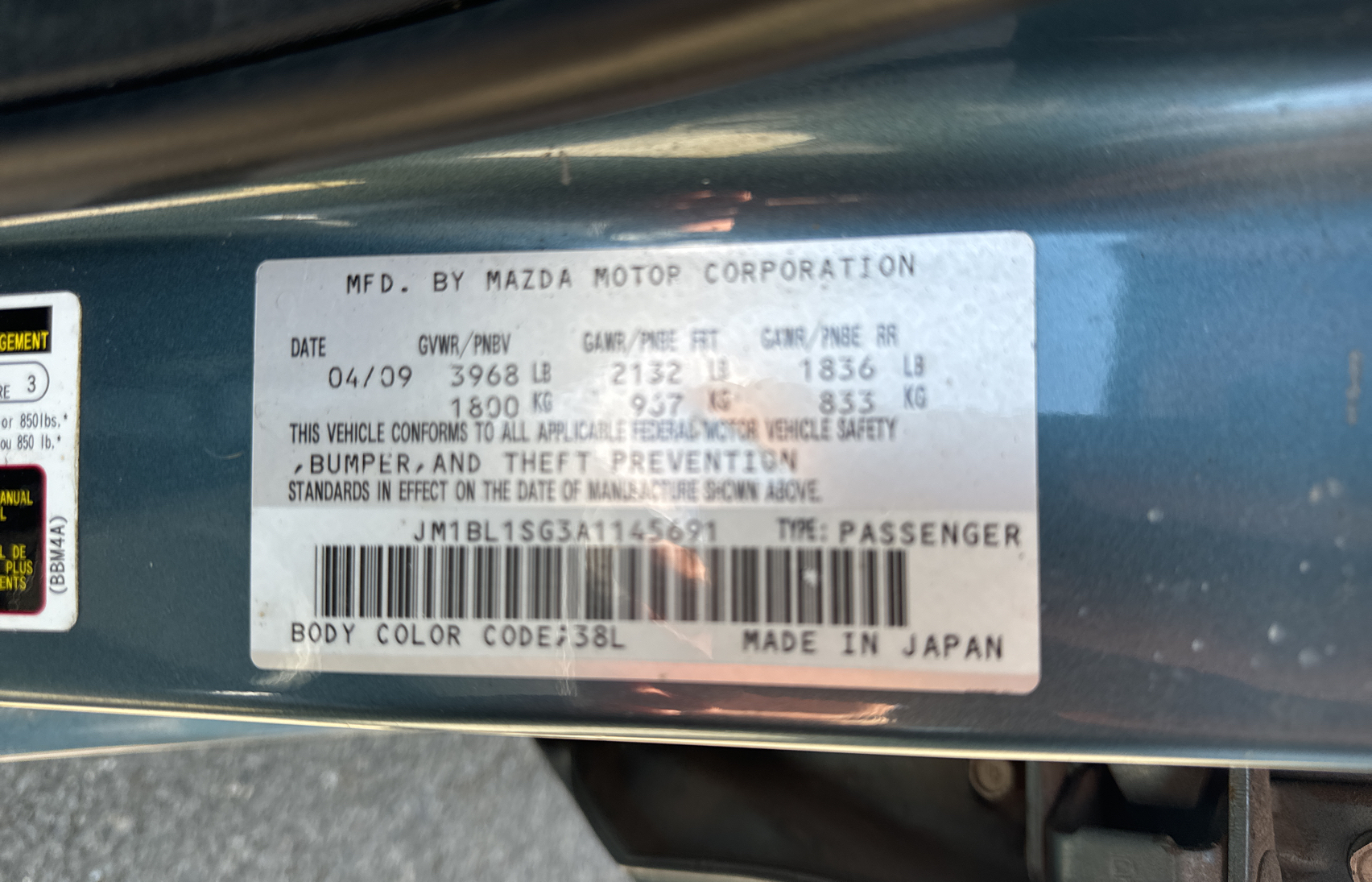 JM1BL1SG3A1145691 2010 Mazda 3 I