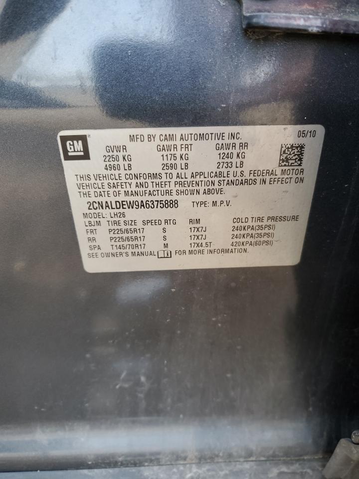 2010 Chevrolet Equinox Lt VIN: 2CNALDEW9A6375888 Lot: 61703864