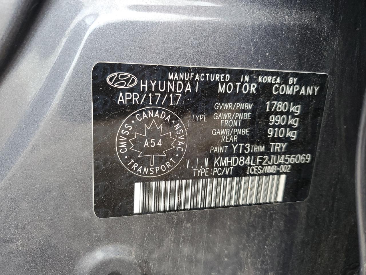 2018 Hyundai Elantra Sel VIN: KMHD84LF2JU456069 Lot: 62308194