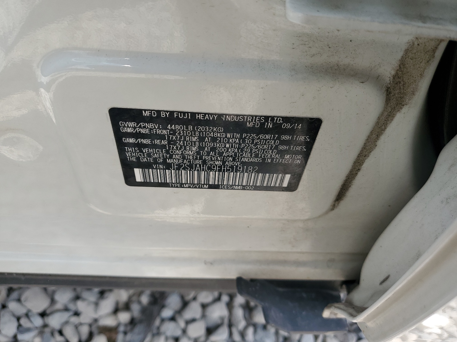 JF2SJAHC9FH519182 2015 Subaru Forester 2.5I Limited