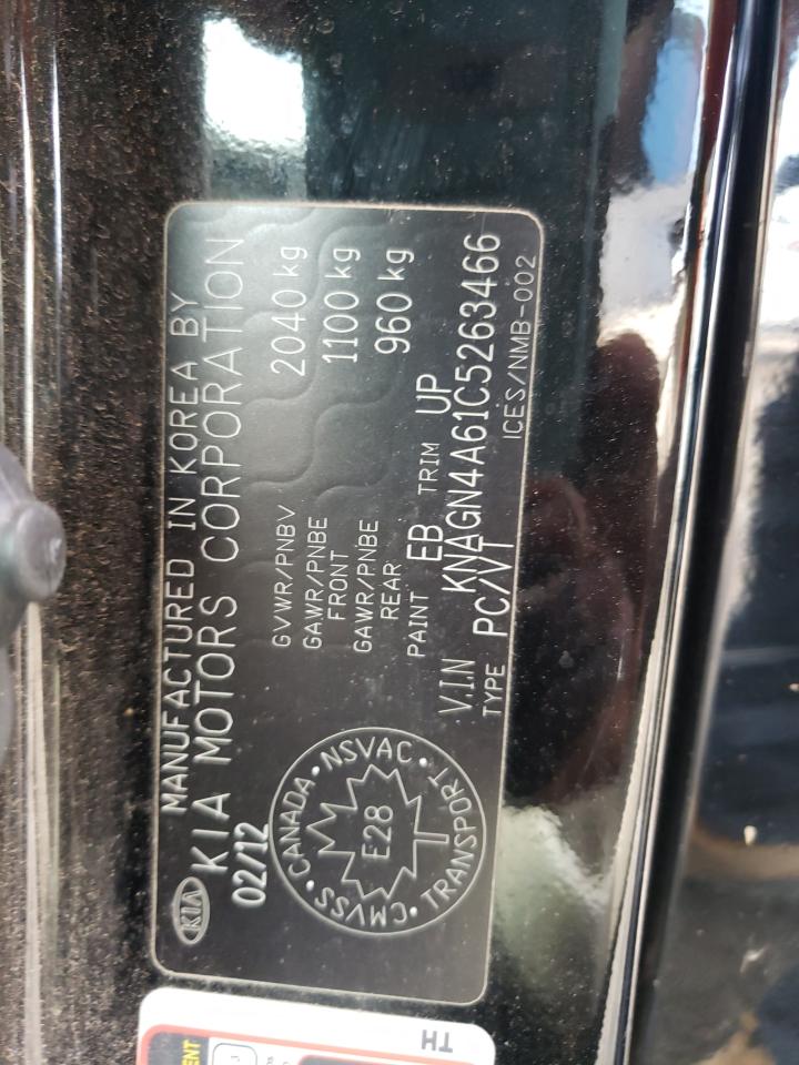 2012 Kia Optima Ex VIN: KNAGN4A61C5263466 Lot: 62400674