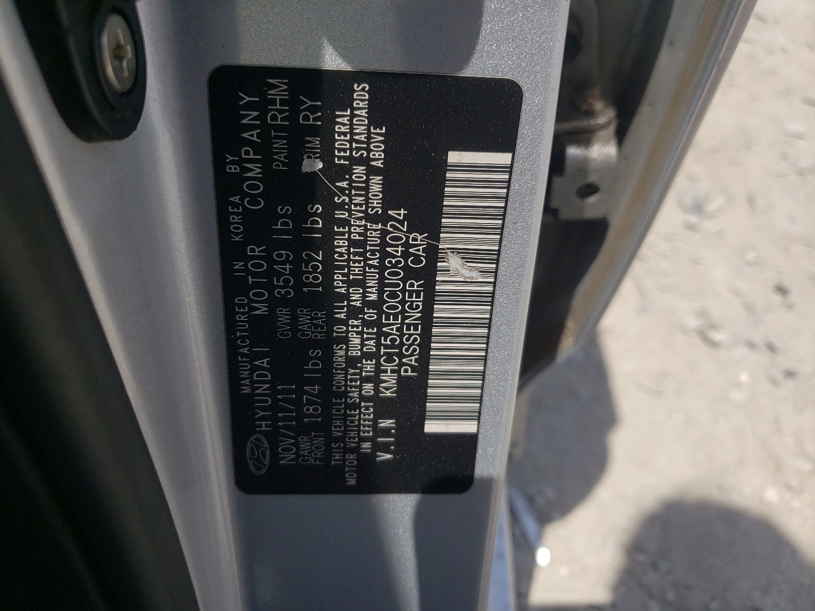 KMHCT5AE0CU034024 2012 Hyundai Accent Gls