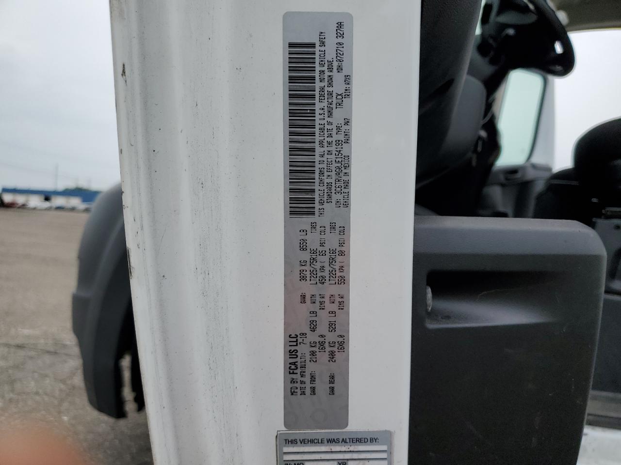 3C6TRVAG0JE154199 2018 Ram Promaster 1500 1500 Standard