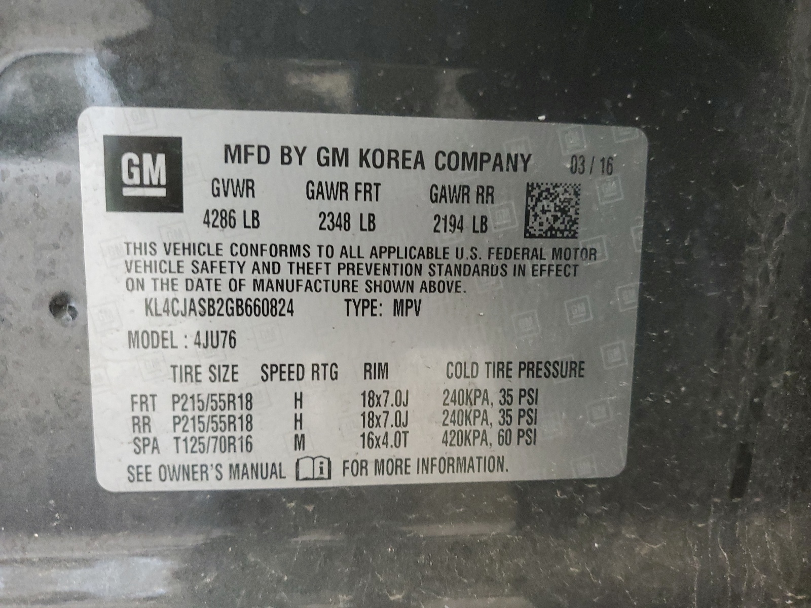 KL4CJASB2GB660824 2016 Buick Encore