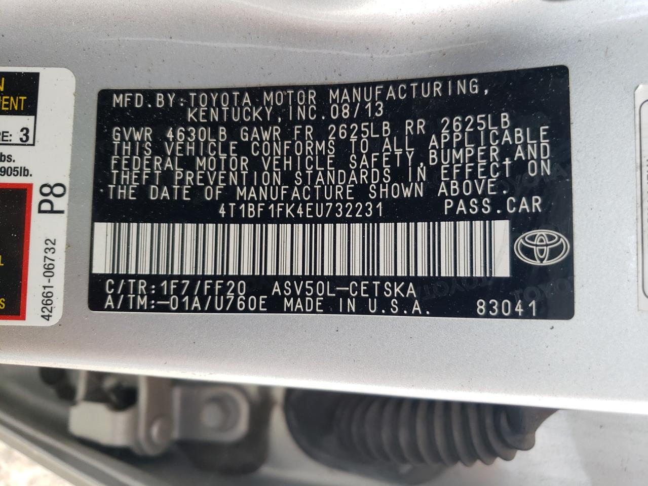 4T1BF1FK4EU732231 2014 Toyota Camry L