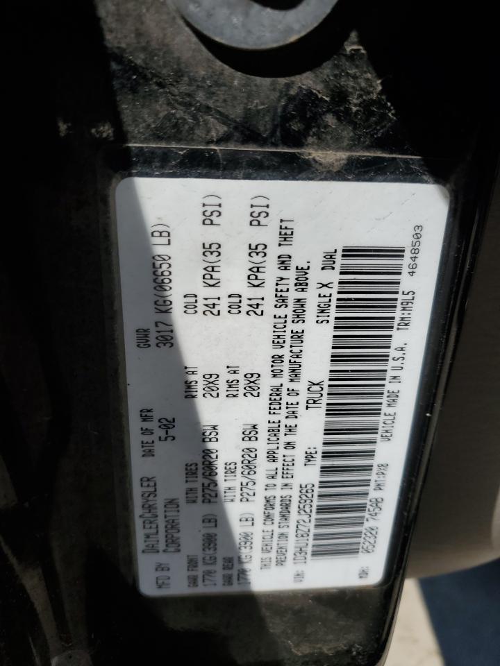 2002 Dodge Ram 1500 VIN: 1D3HU18Z72J259265 Lot: 61035904