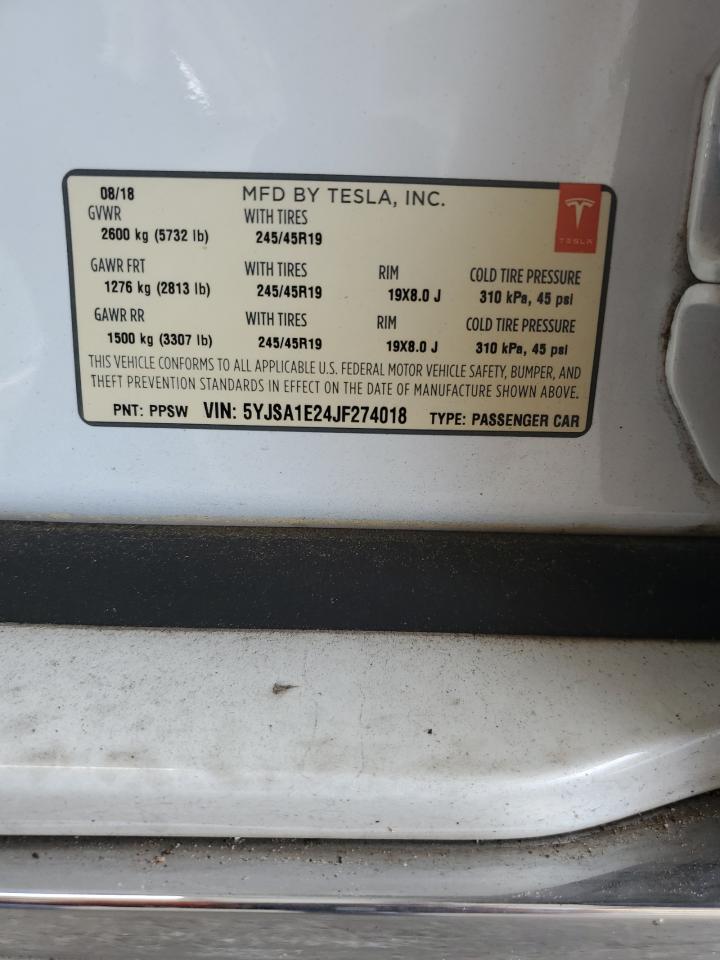 5YJSA1E24JF274018 2018 Tesla Model S