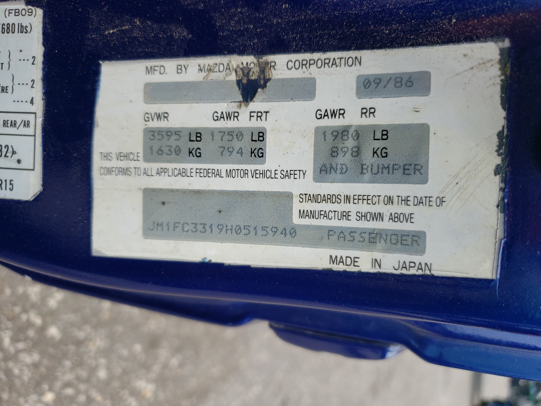 JM1FC3319H0515940 1987 Mazda Rx7