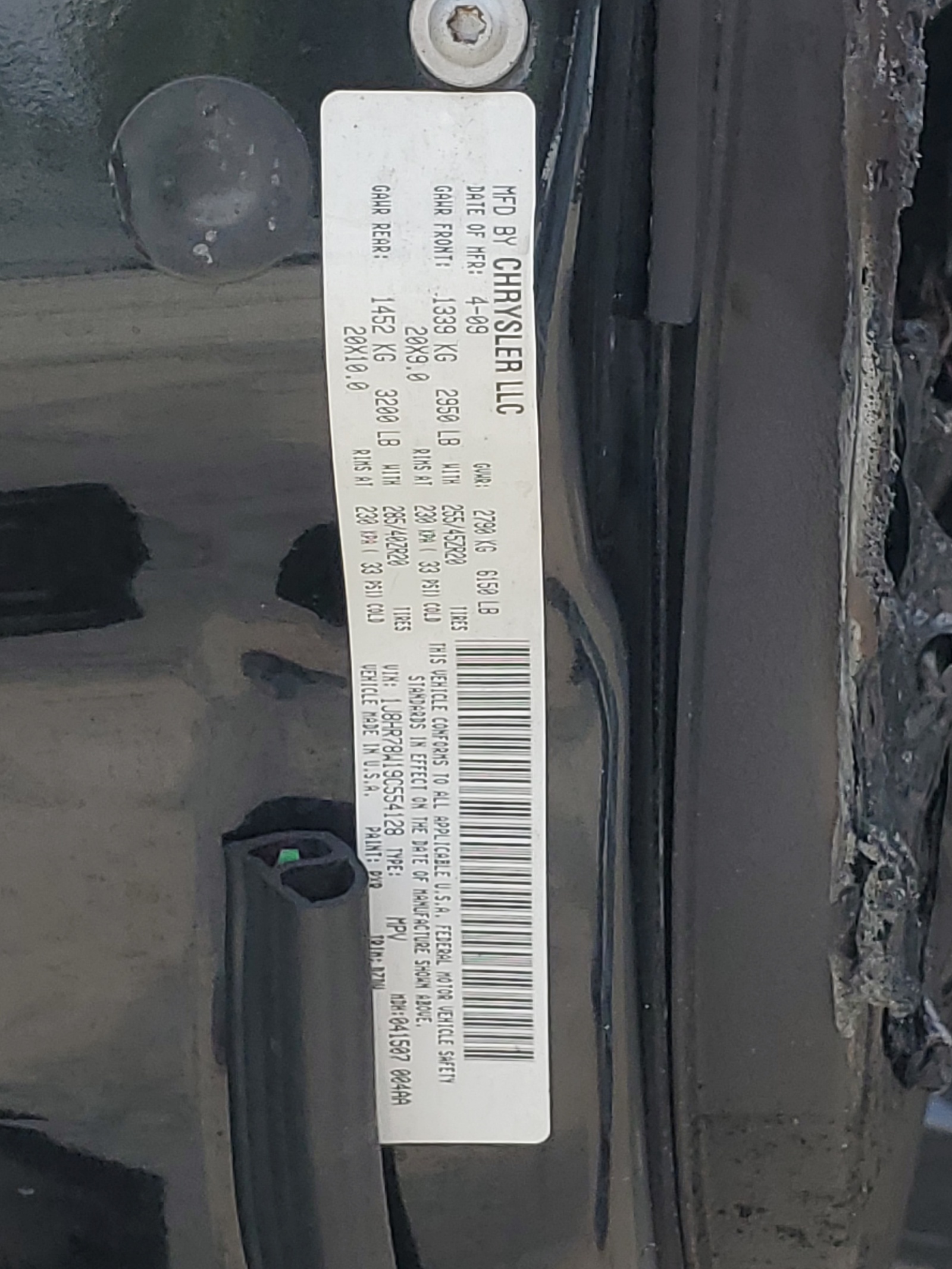 1J8HR78W19C554128 2009 Jeep Grand Cherokee Srt-8