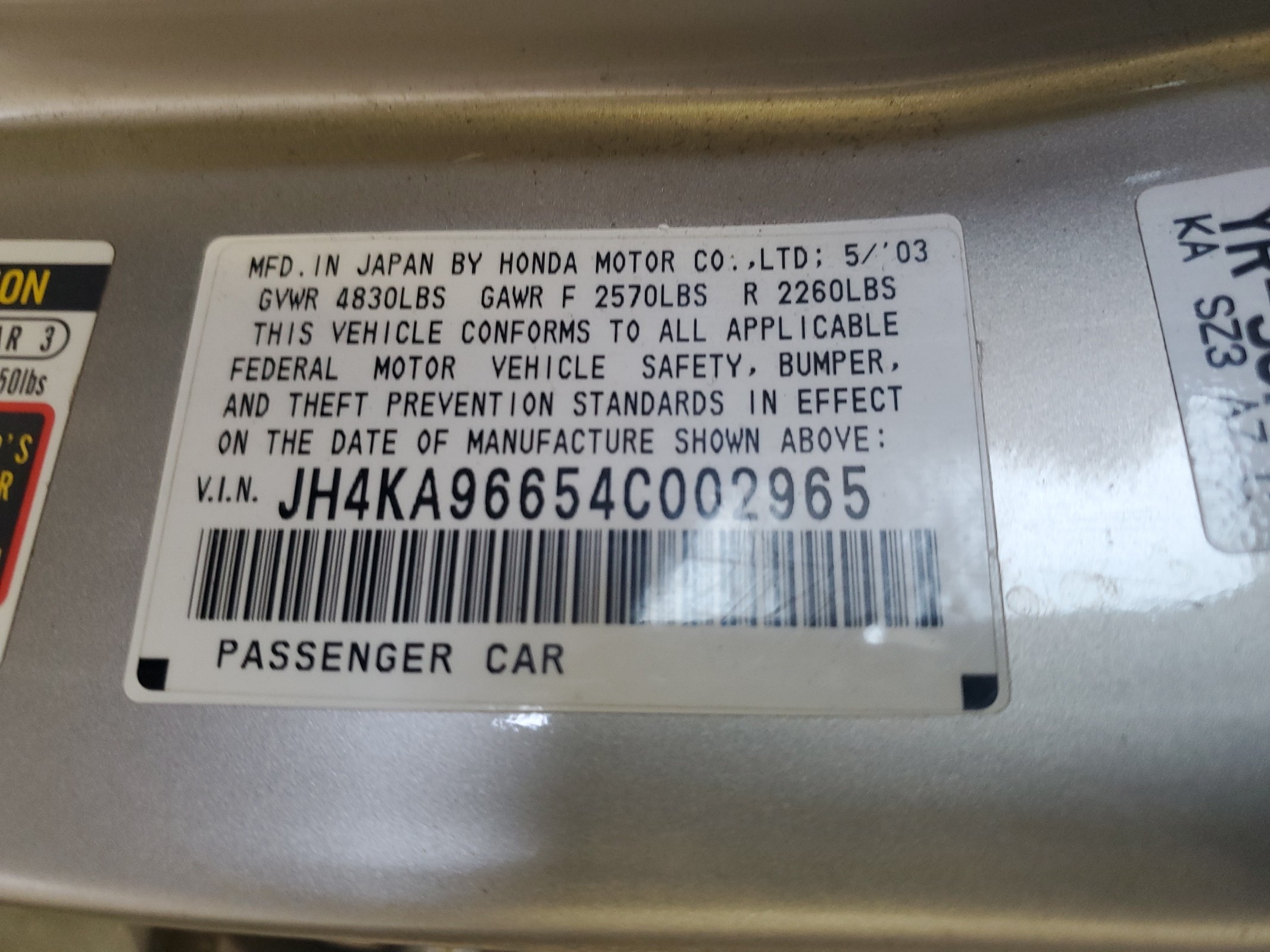 JH4KA96654C002965 2004 Acura 3.5Rl