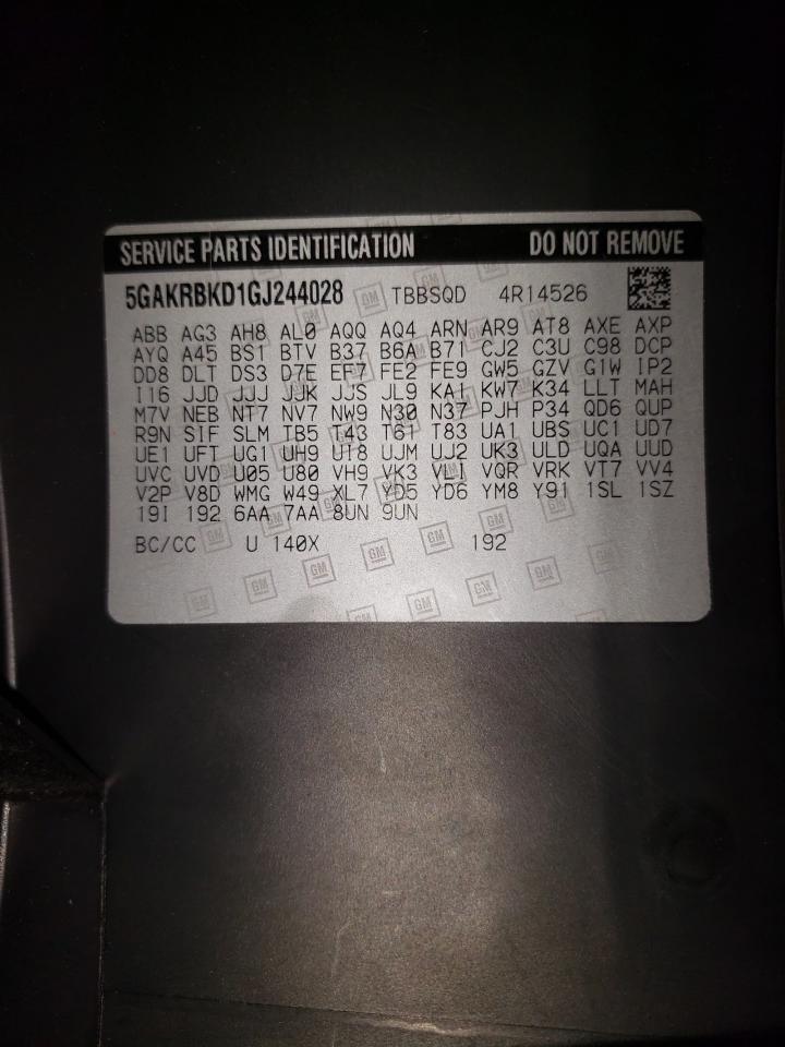 2016 Buick Enclave VIN: 5GAKRBKD1GJ244028 Lot: 63402634