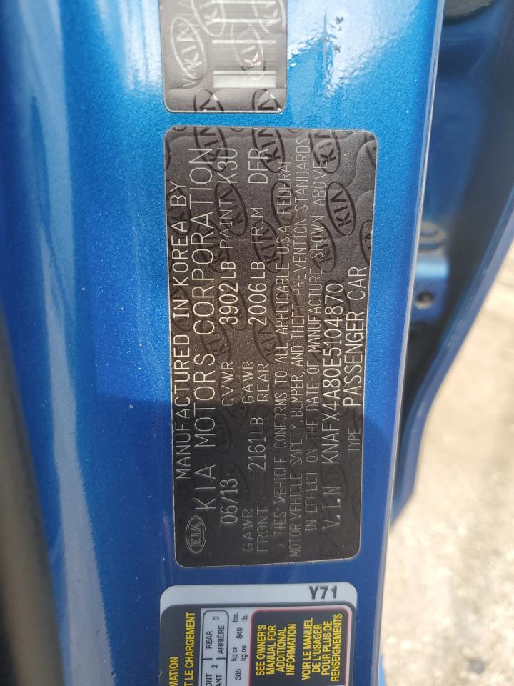 2014 Kia Forte Ex VIN: KNAFX4A80E5104870 Lot: 63249714