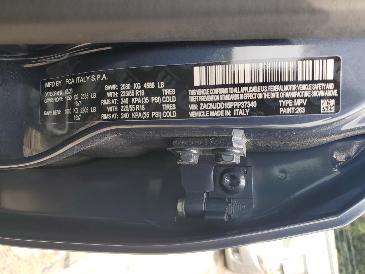 2023 Jeep Renegade Limited VIN: ZACNJDD15PPP37340 Lot: 61234504