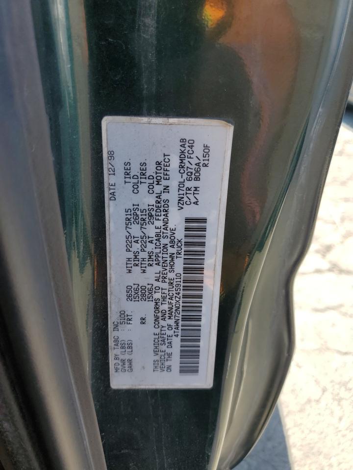 1999 Toyota Tacoma Xtracab VIN: 4TAWN72N0XZ459110 Lot: 60357194