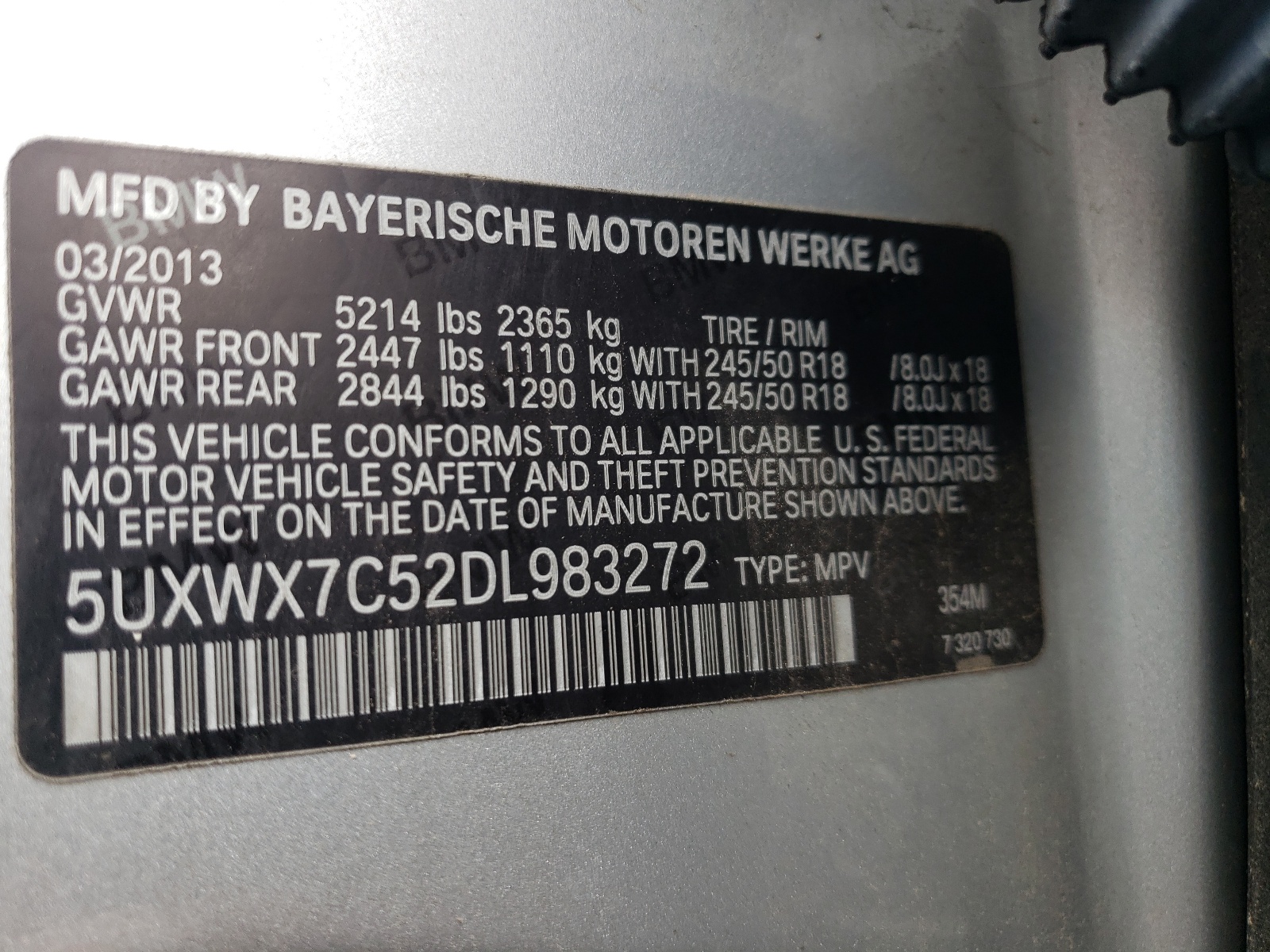 5UXWX7C52DL983272 2013 BMW X3 xDrive35I
