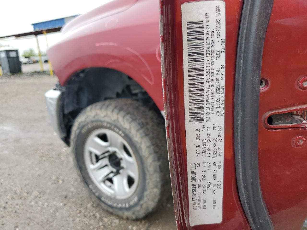 3C6UD5FL1CG236748 2012 Dodge Ram 2500 Laramie