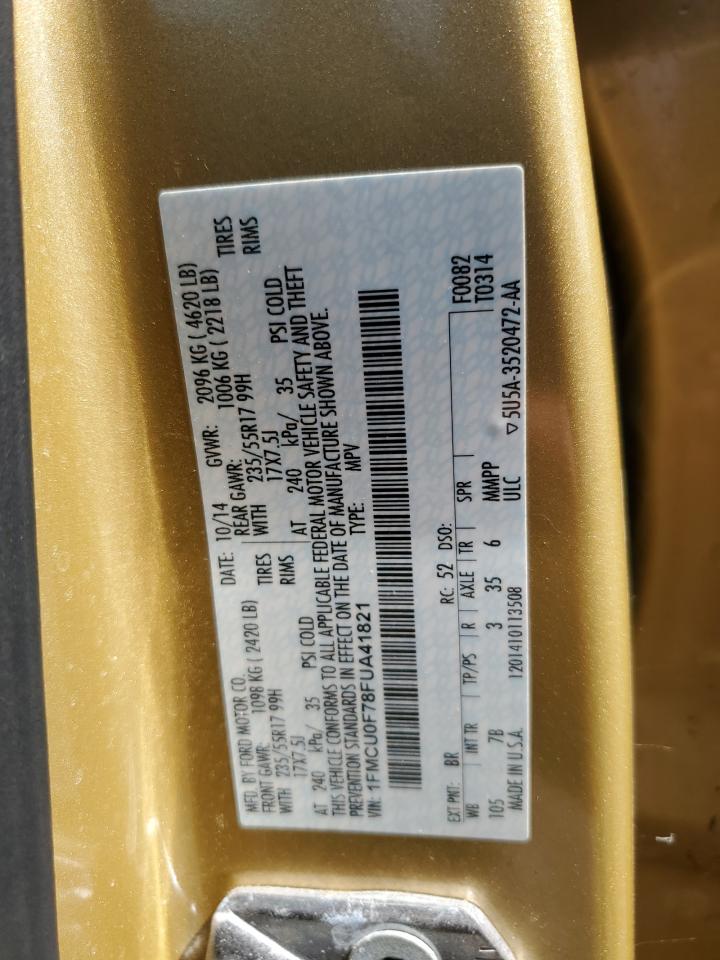 2015 Ford Escape S VIN: 1FMCU0F78FUA41821 Lot: 61834844