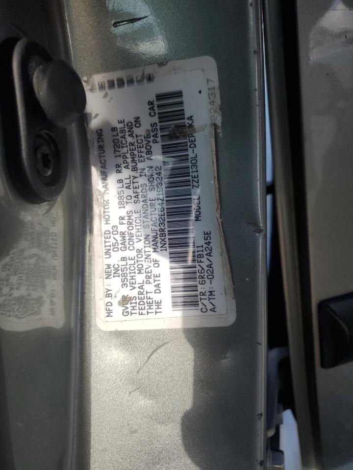 2004 Toyota Corolla Ce VIN: 1NXBR32E64Z193242 Lot: 63262944