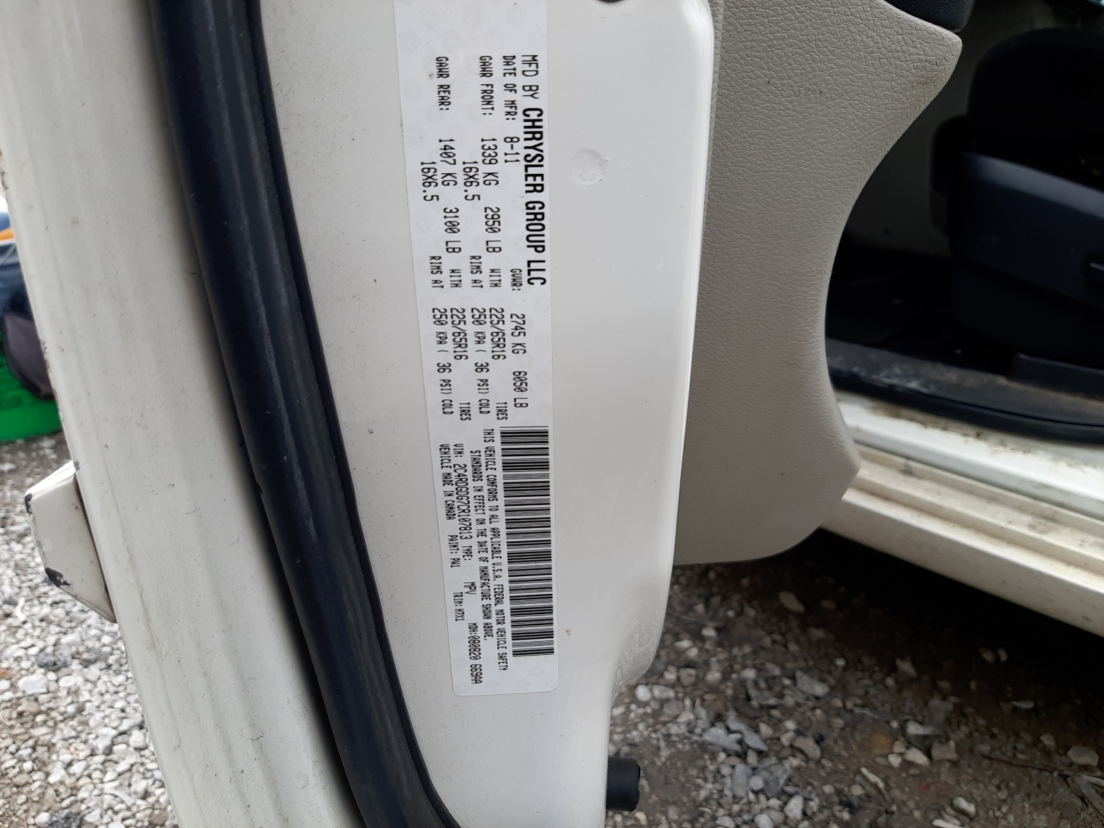 2012 Dodge Grand Caravan Crew vin: 2C4RDGDG7CR107813
