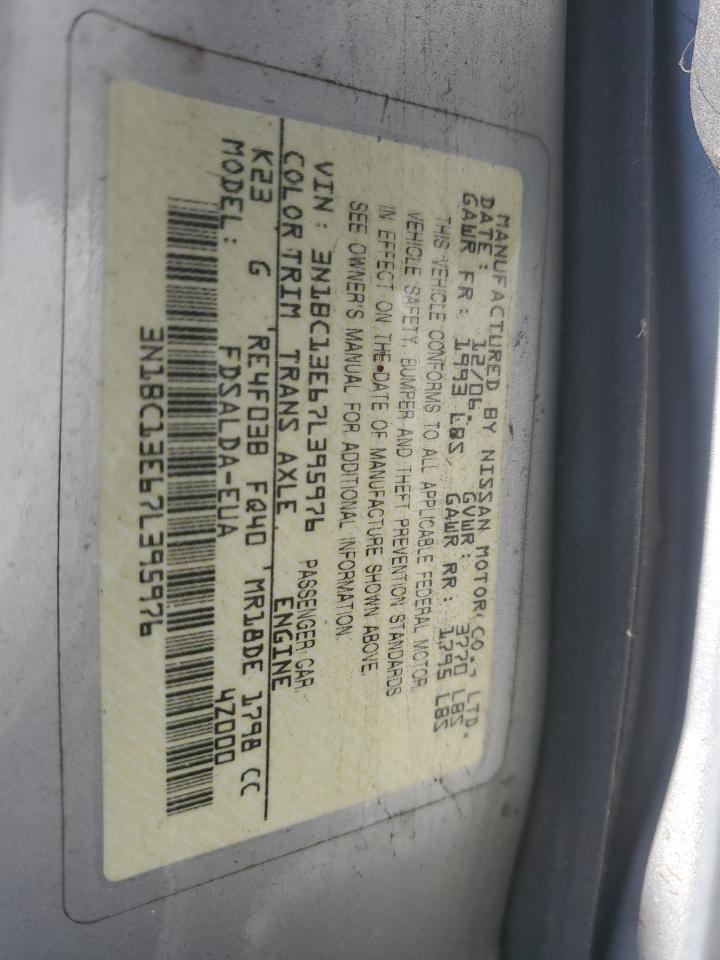 2007 Nissan Versa S VIN: 3N1BC13E67L395976 Lot: 62501094