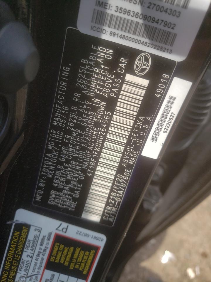 4T1BF1FK0GU264565 2016 Toyota Camry Le