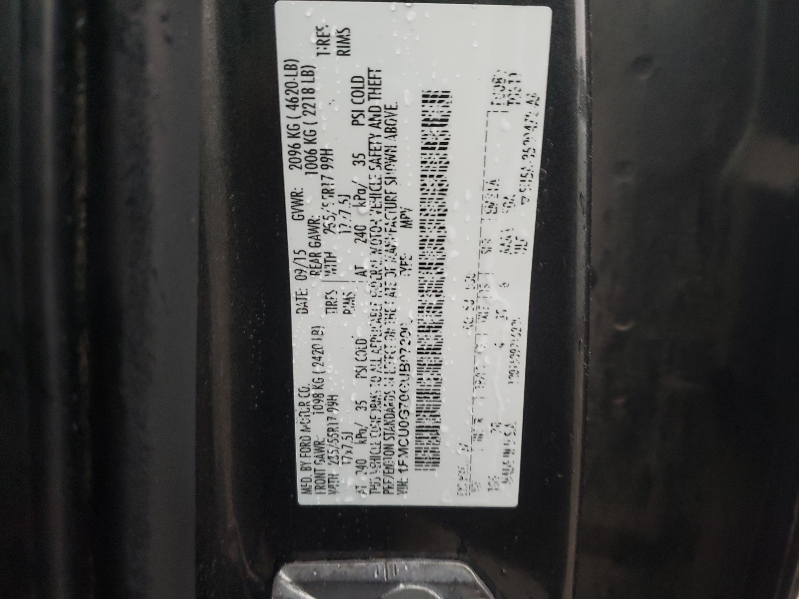 1FMCU0G70GUB07200 2016 Ford Escape Se