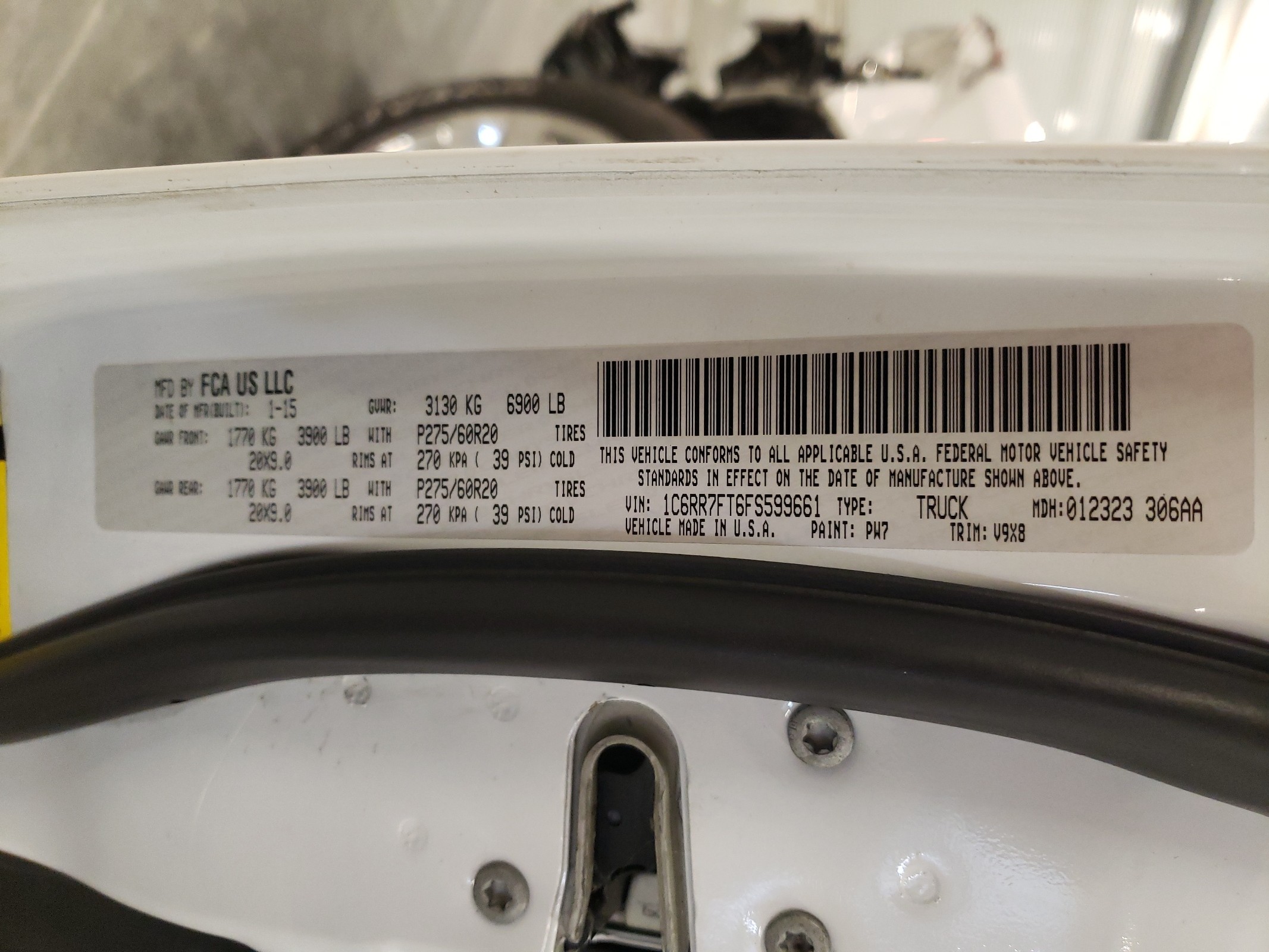 1C6RR7FT6FS599661 2015 Ram 1500 St