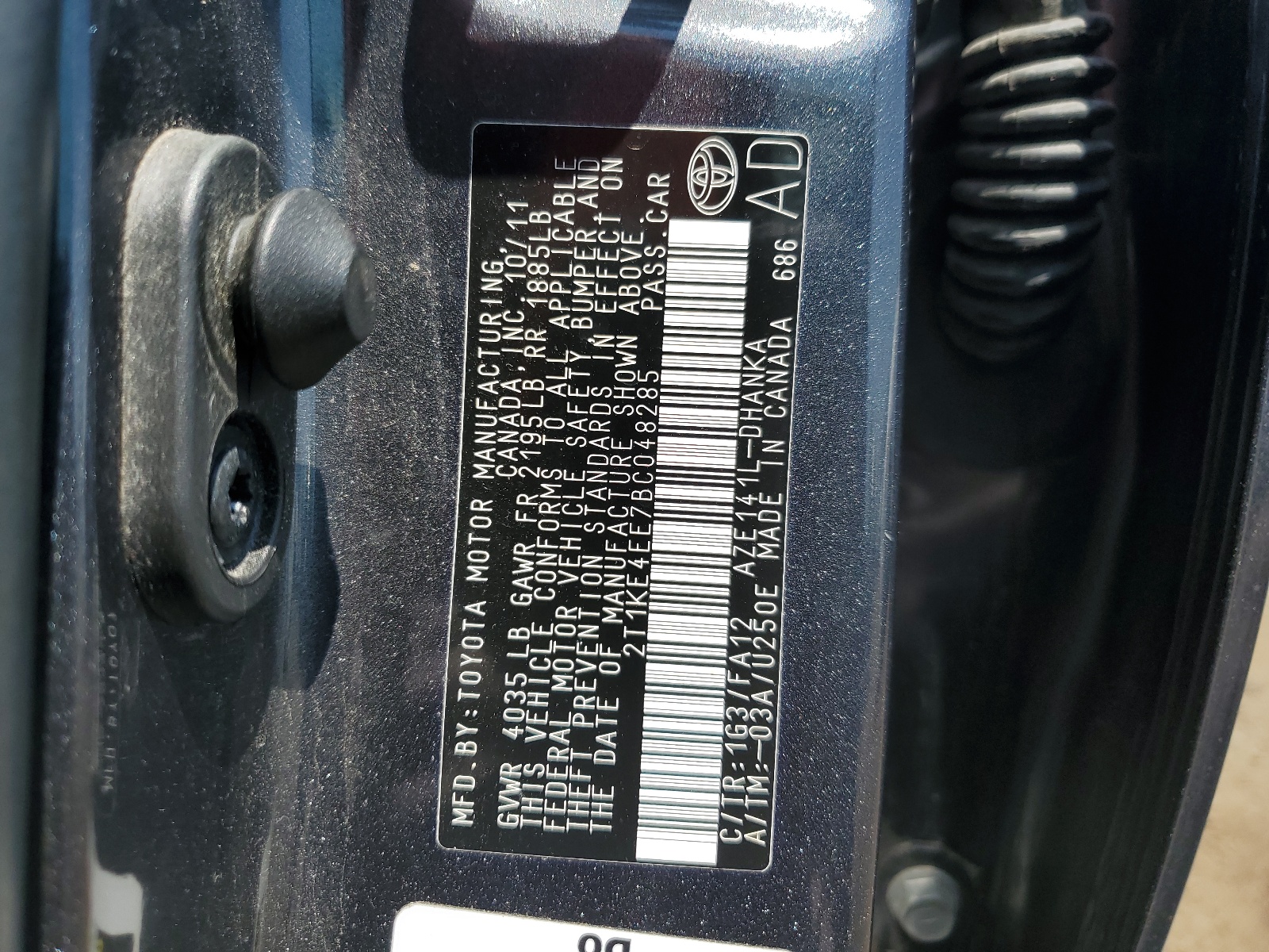 2T1KE4EE7BC048285 2011 Toyota Corolla Matrix S