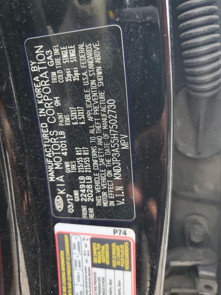 2017 Kia Soul + VIN: KNDJP3A55H7502730 Lot: 62721054