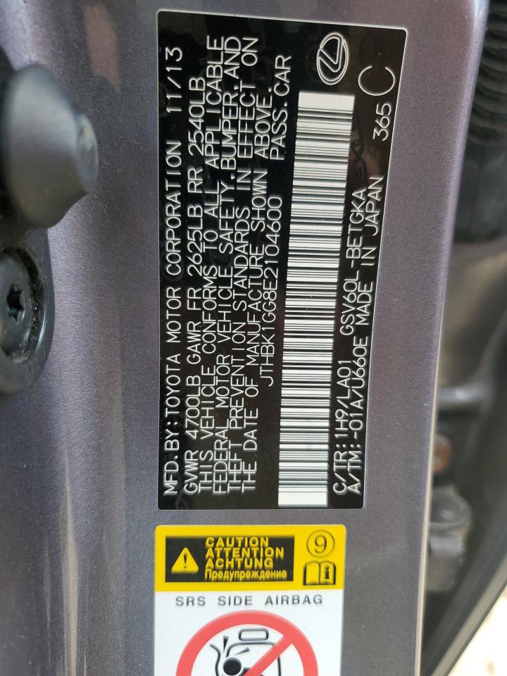 2014 Lexus Es 350 VIN: JTHBK1GG8E2104600 Lot: 63889104