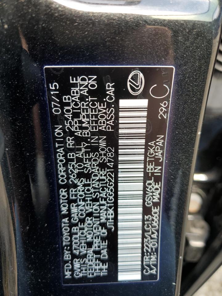 2016 Lexus Es 350 VIN: JTHBK1GG5G2214782 Lot: 64156264