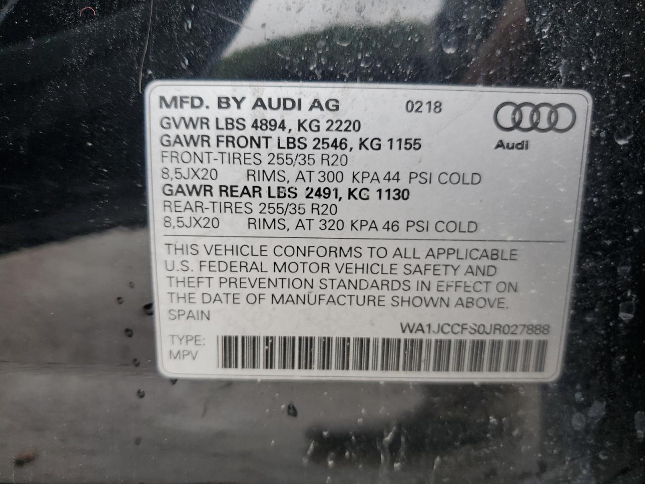 2018 Audi Q3 Premium Plus VIN: WA1JCCFS0JR027888 Lot: 62393744