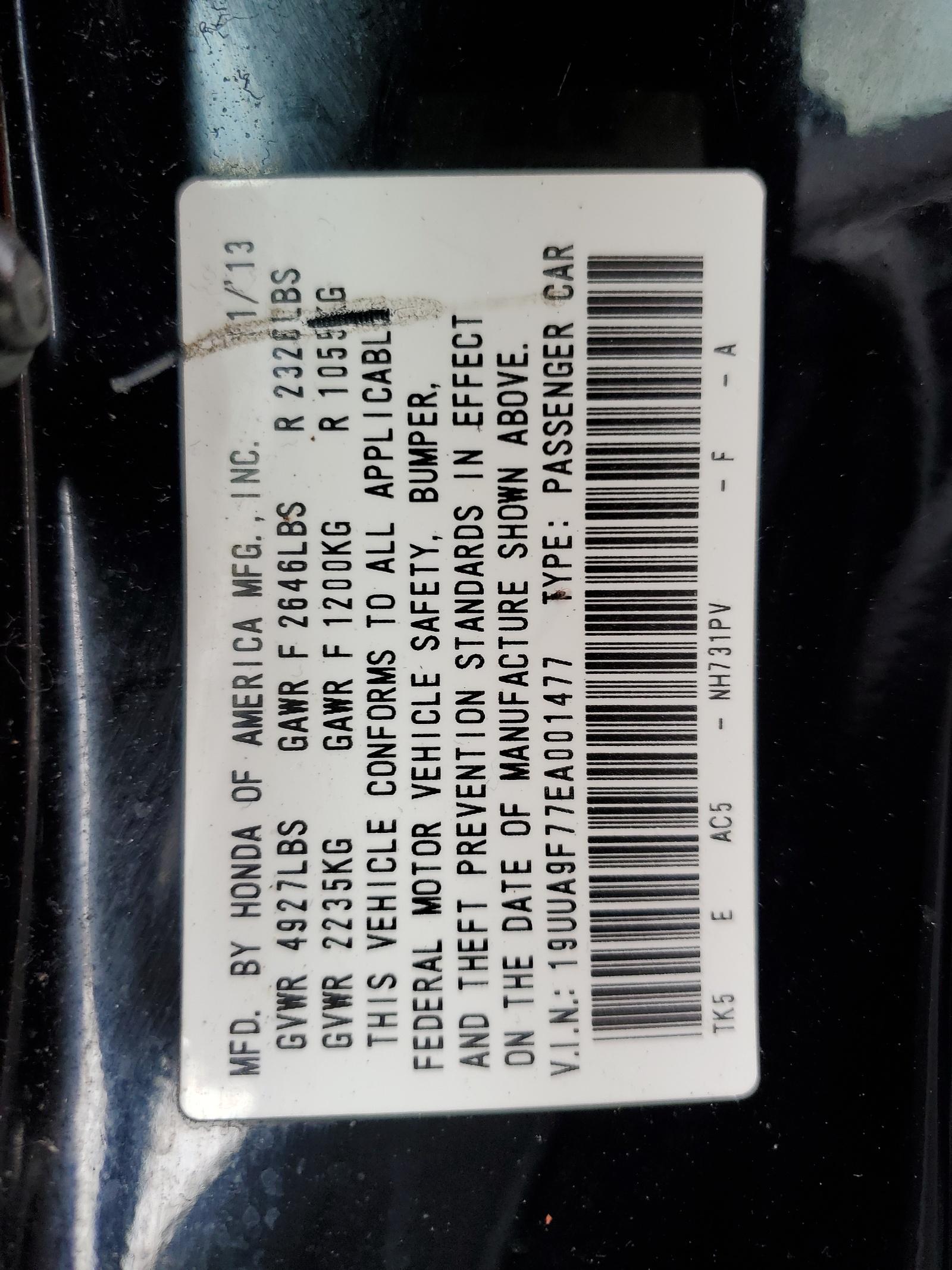 19UUA9F77EA001477 2014 Acura Tl Advance