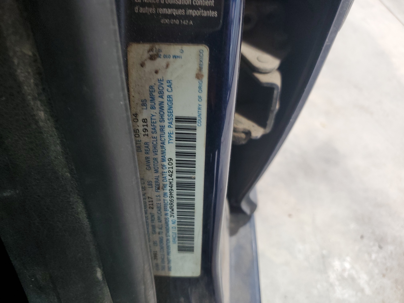 3VWRR69M94M142109 2004 Volkswagen Jetta Gl Tdi