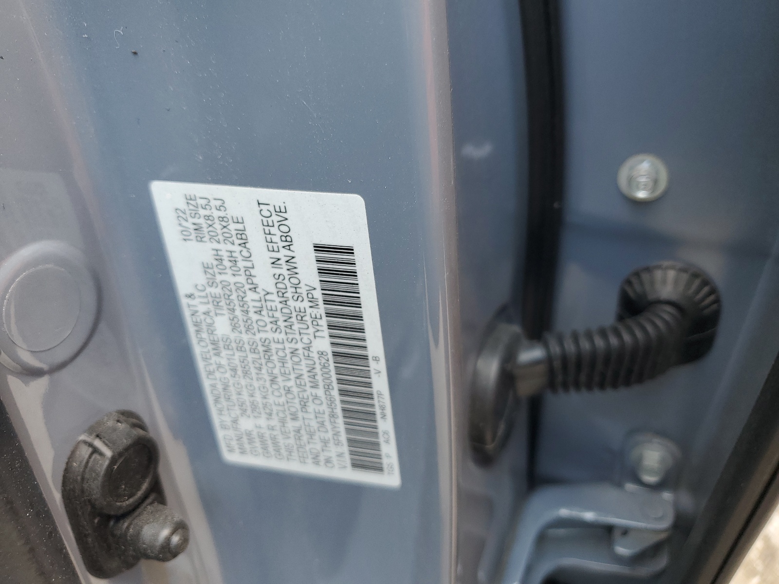 5FNYF8H56PB000628 2023 Honda Passport Exl