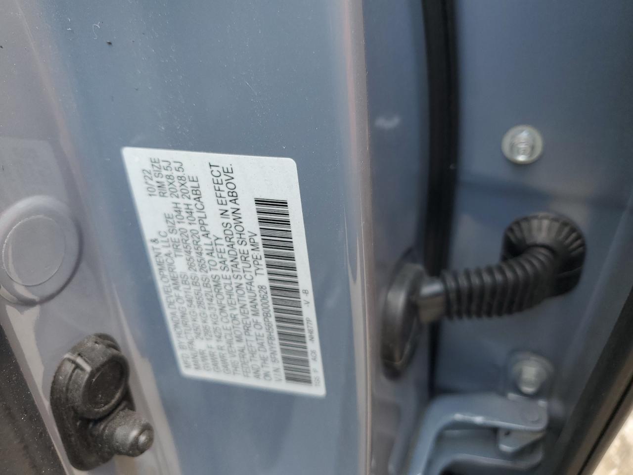 2023 Honda Passport Exl VIN: 5FNYF8H56PB000628 Lot: 61495734