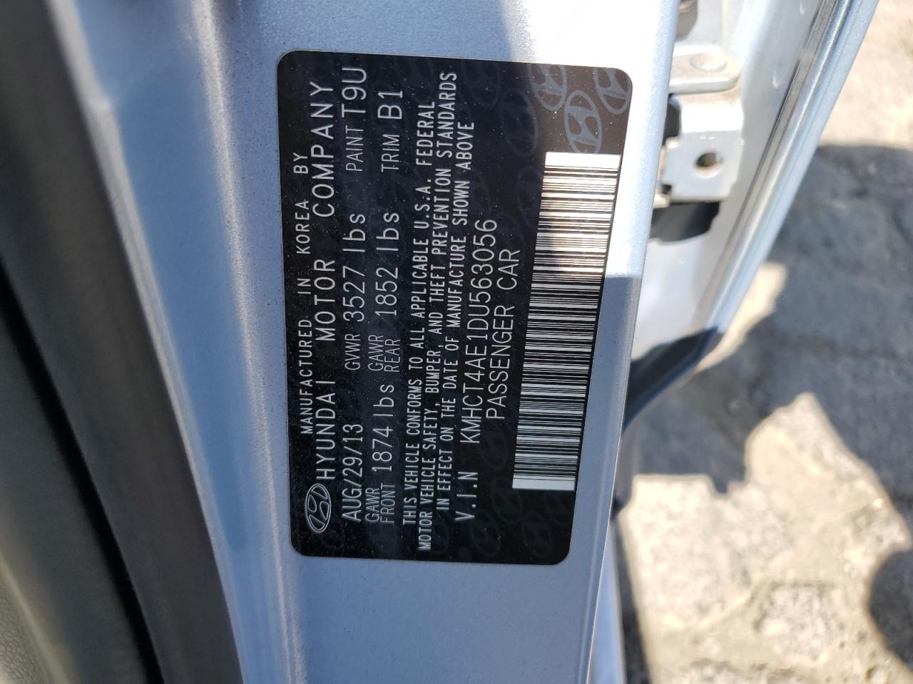 2013 Hyundai Accent Gls VIN: KMHCT4AE1DU563056 Lot: 62915044