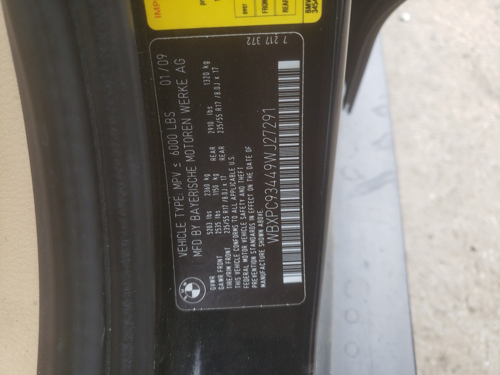 WBXPC93449WJ27291 2009 BMW X3 xDrive30I