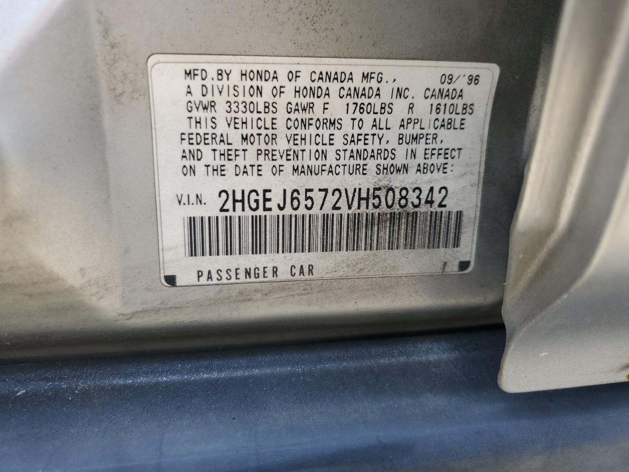 2HGEJ6572VH508342 1997 Honda Civic Lx
