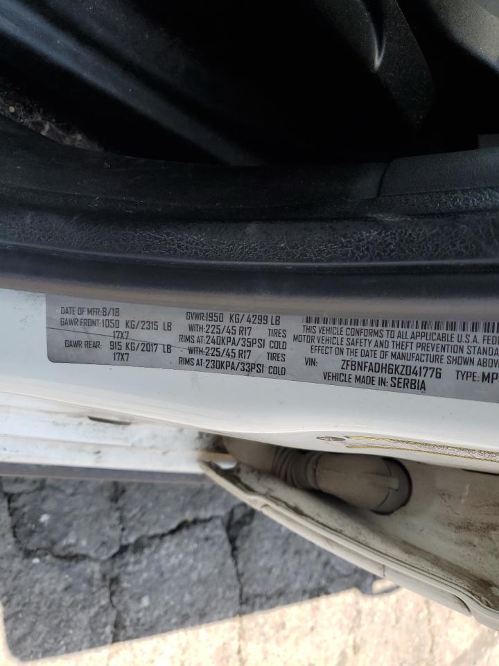 2019 Fiat 500L Trekking VIN: ZFBNFADH6KZ041776 Lot: 64894054