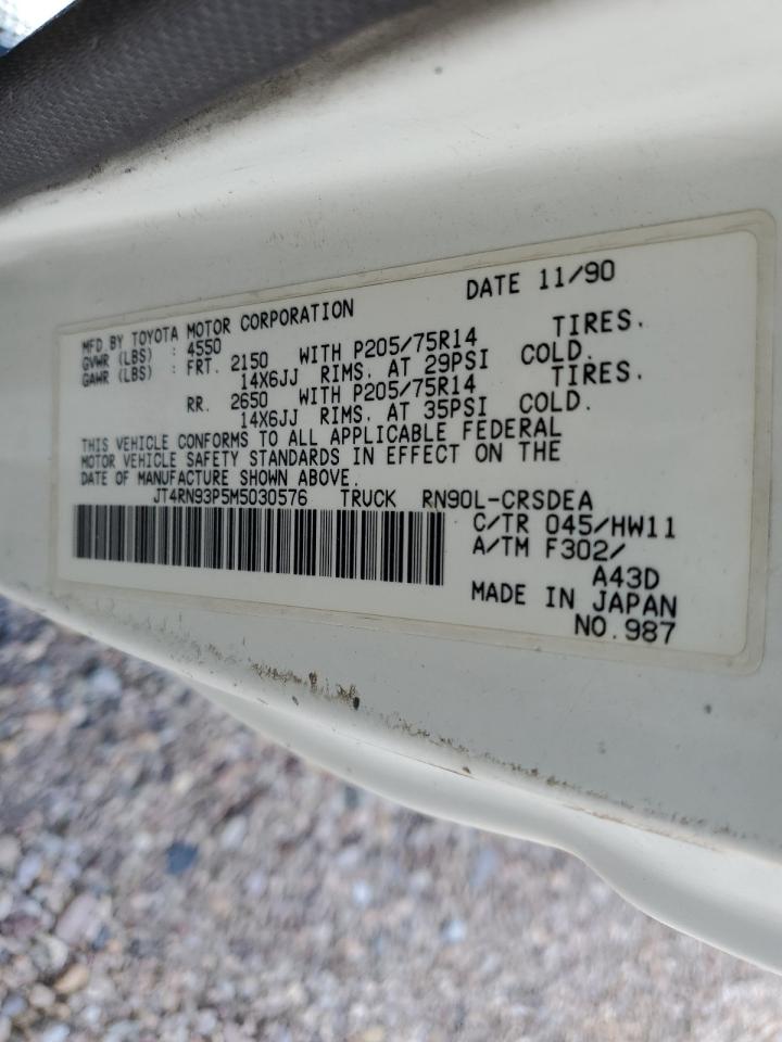 1991 Toyota Pickup 1/2 Ton Extra Long Wheelbase Dlx VIN: JT4RN93P5M5030576 Lot: 64301274