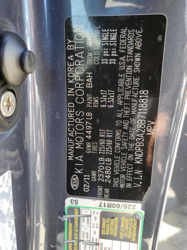 2011 Kia Sportage Lx VIN: KNDPB3A28B7118818 Lot: 61502274