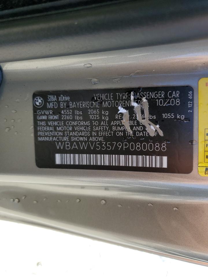 2009 BMW 328 Xi Sulev VIN: WBAWV53579P080088 Lot: 62797054